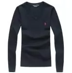 polo-ralph lauren pulls femmes 2019U nouveau v col manche longue bleu marine